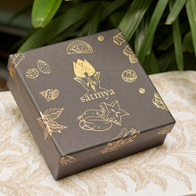 Load image into Gallery viewer, Paramparā Box | Pure Brass Masala Box filled with Satmya Mukhwaas Digestives | Luxury Wellness Gift Box