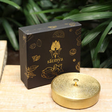 Load image into Gallery viewer, Paramparā Box | Pure Brass Masala Box filled with Satmya Mukhwaas Digestives | Luxury Wellness Gift Box
