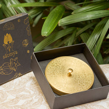 Load image into Gallery viewer, Paramparā Box | Pure Brass Masala Box filled with Satmya Mukhwaas Digestives | Luxury Wellness Gift Box
