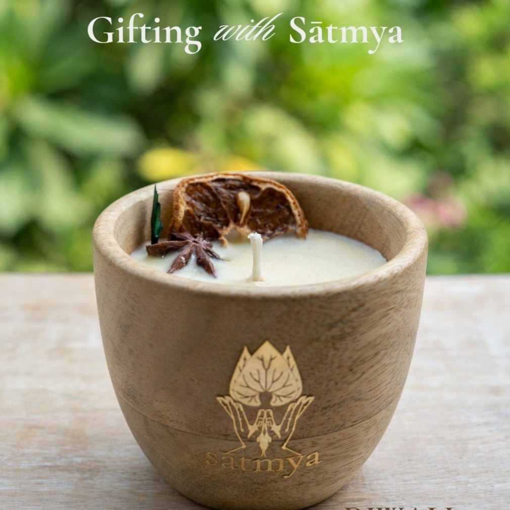 Satmya Candle: Wooden Jar Soy Wax Candle